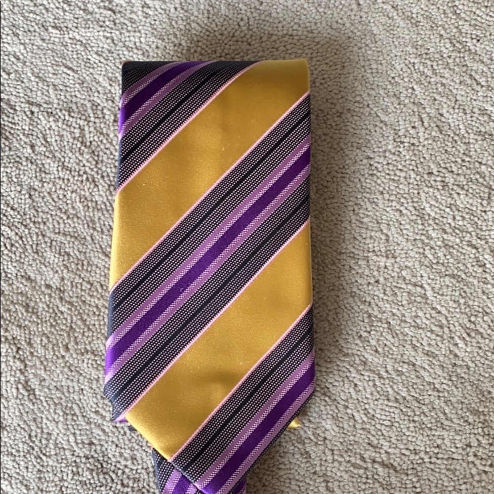 Ermenegildo Zegna gold and purple tie.